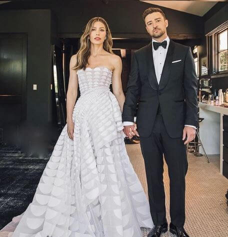 Randy Timberlake's son, Justin Timberlake with his wife, Jessica.